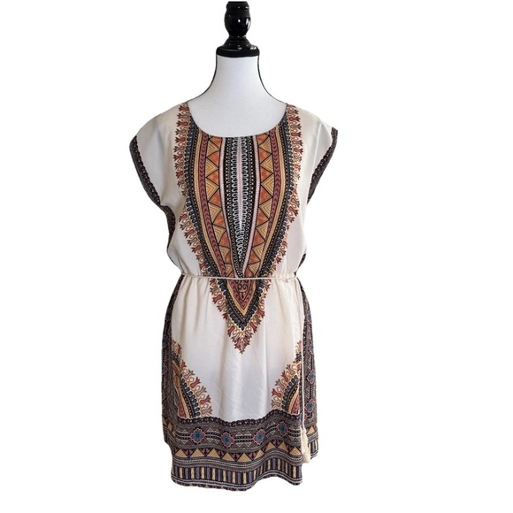 Papaya Dress Tunic African Dashiki Print Women's Size M Festival Boho Hippie - Picture 1 of 6